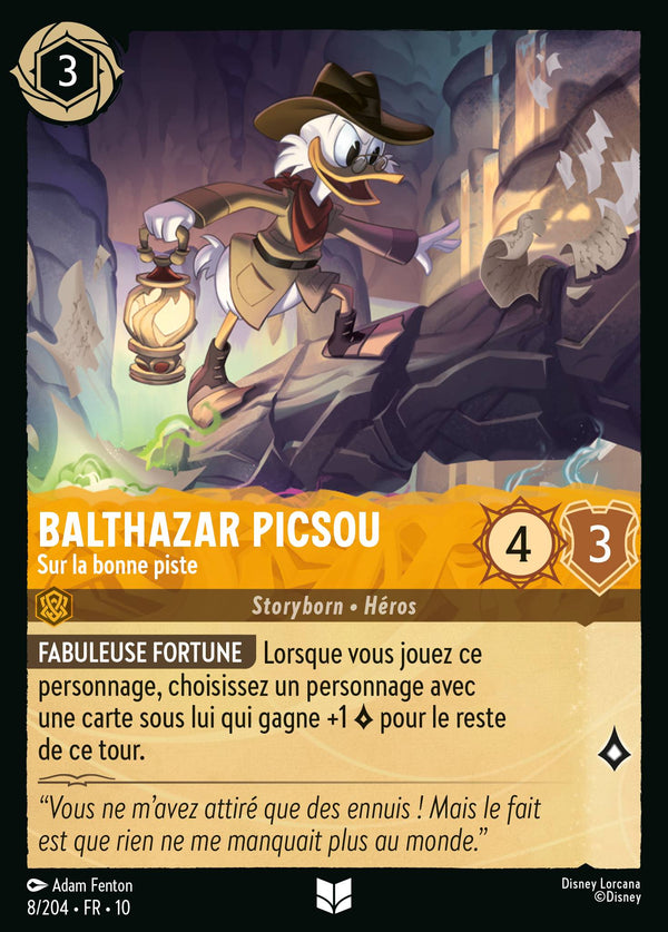 Balthazar Picsou - Sur la bonne piste — Carte Disney Lorcana 8 Lueurs dans les Profondeurs