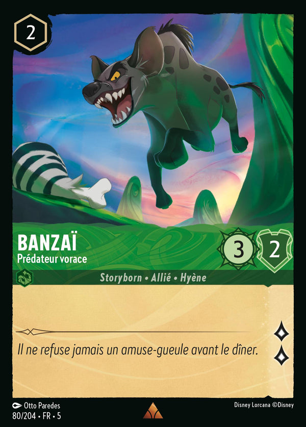 Banzaï - Prédateur vorace — Carte Disney Lorcana 80 Ciel Scintillant
