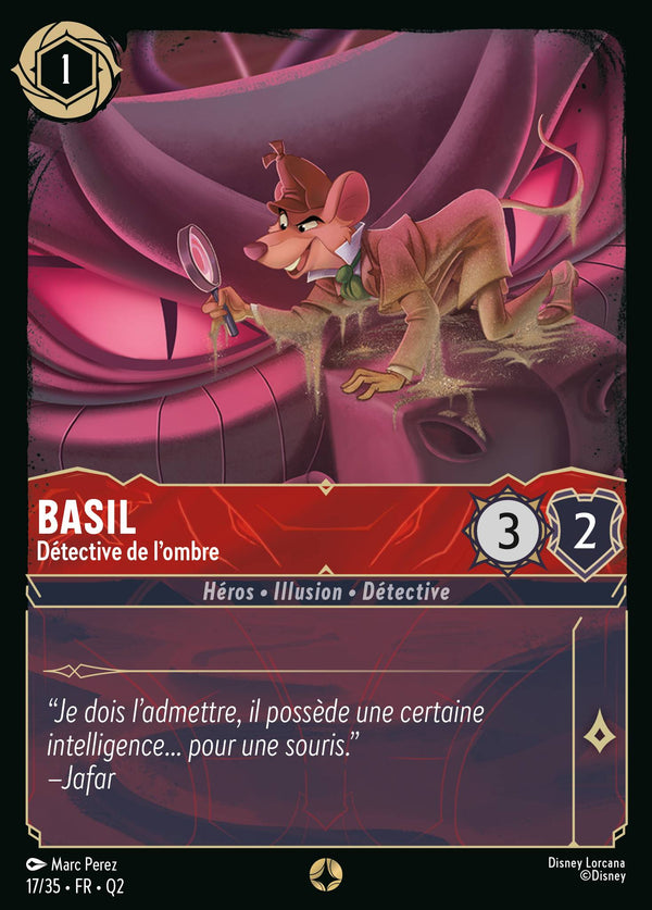 Basil - Détective de l'ombre — Carte Disney Lorcana 17 Quête des Illumineurs: Vol au palais