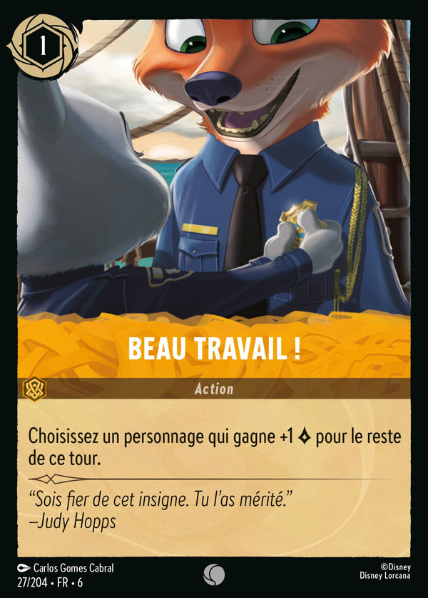 Beau travail ! — Carte Disney Lorcana 27 La Mer Azurite