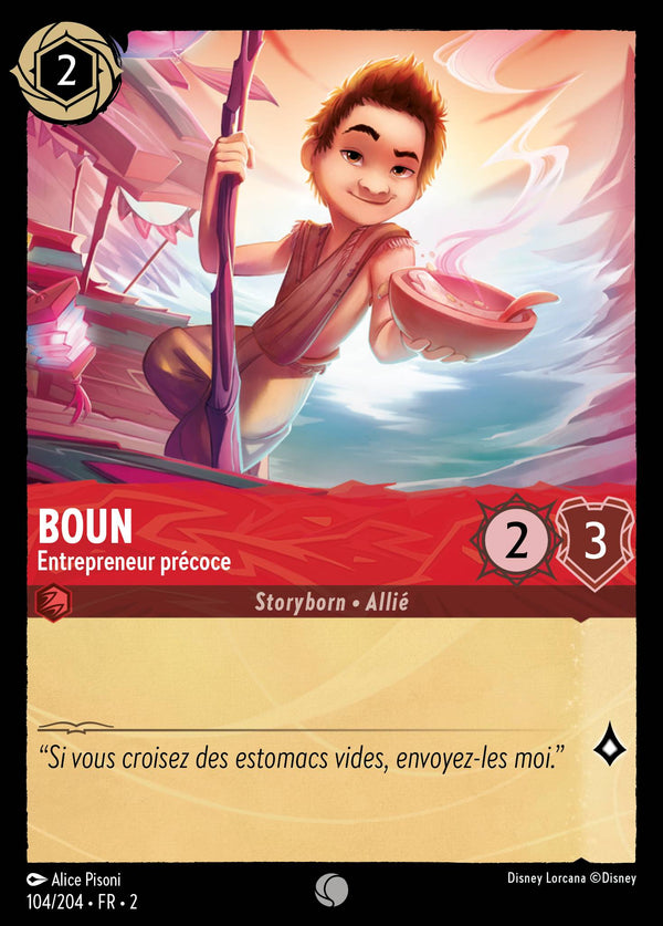 Boun - Entrepreneur précoce — Carte Disney Lorcana 104 L'Ascension des Floodborn