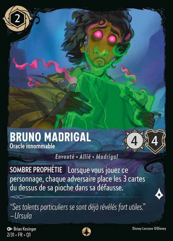 Bruno Madrigal - Oracle innomable — Carte Disney Lorcana 2 Quête des Illumineurs - Menace des profondeurs