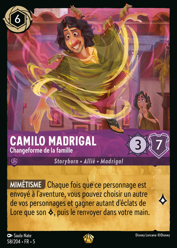 Camilo Madrigal - Changeforme de la famille — Carte Disney Lorcana 58 Ciel Scintillant