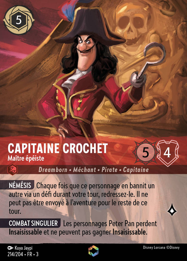 Capitaine Crochet - Maître épéiste — Carte Disney Lorcana 214 Les Terres d'Encres