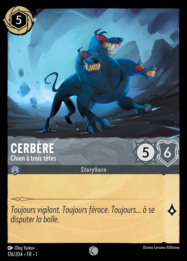 Cerbère - Chien à trois têtes — Carte Disney Lorcana 176 Premier Chapitre