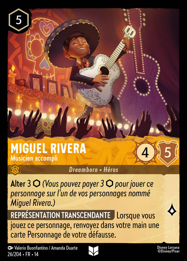 Miguel Rivera - Musicien accompli - Carte Disney Lorcana 26 Hyperia City
