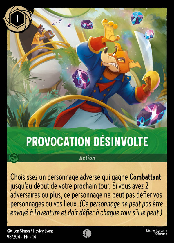 Provocation désinvolte - Carte Disney Lorcana 98 Hyperia City