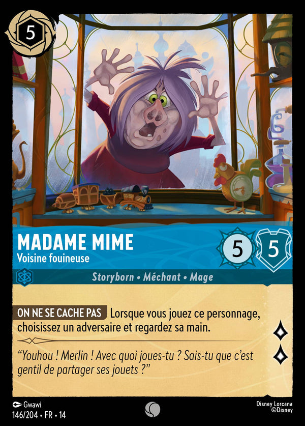 Madame Mime - Voisine fouineuse - Carte Disney Lorcana 146 Hyperia City