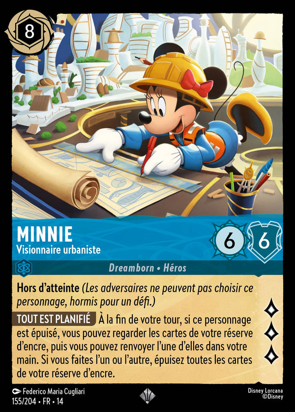 Minnie - Visionnaire urbaniste - Carte Disney Lorcana 155 Hyperia City