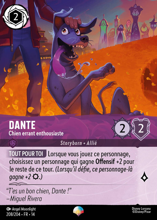 Dante - Chien errant enthousiaste - Carte Disney Lorcana 208 Hyperia City