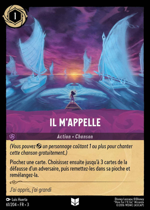 Il m'appelle — Carte Disney Lorcana 61 Les Terres d'Encres