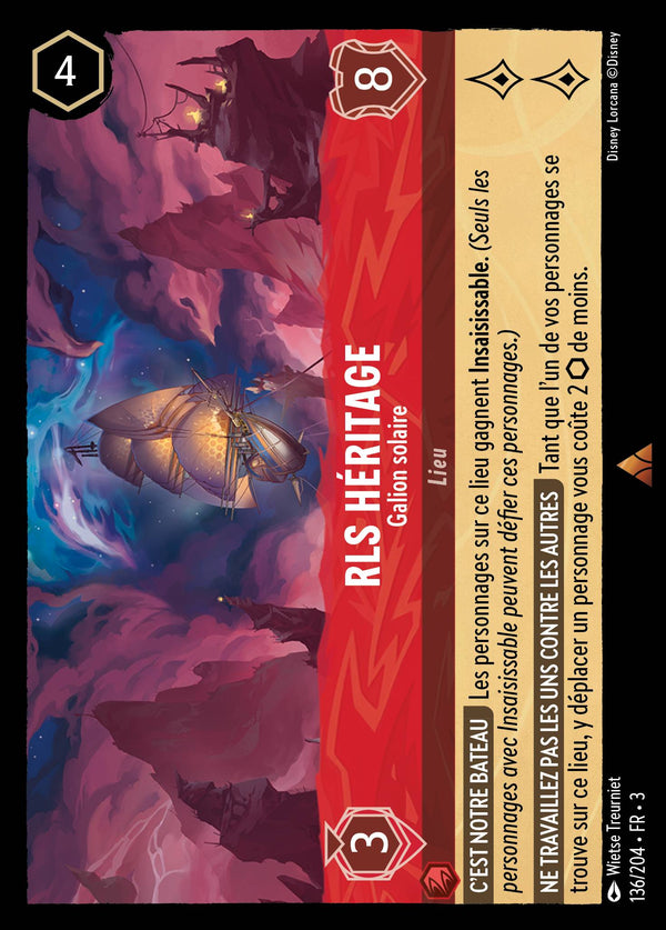 RLS Héritage - Galion solaire — Carte Disney Lorcana 136 Les Terres d'Encres
