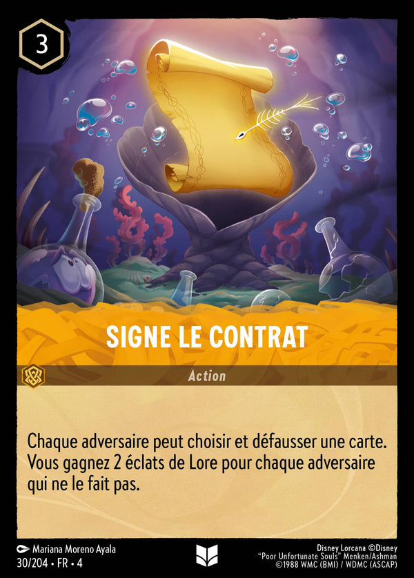 Signe le contrat — Carte Disney Lorcana 30 Le Retour d'Ursula