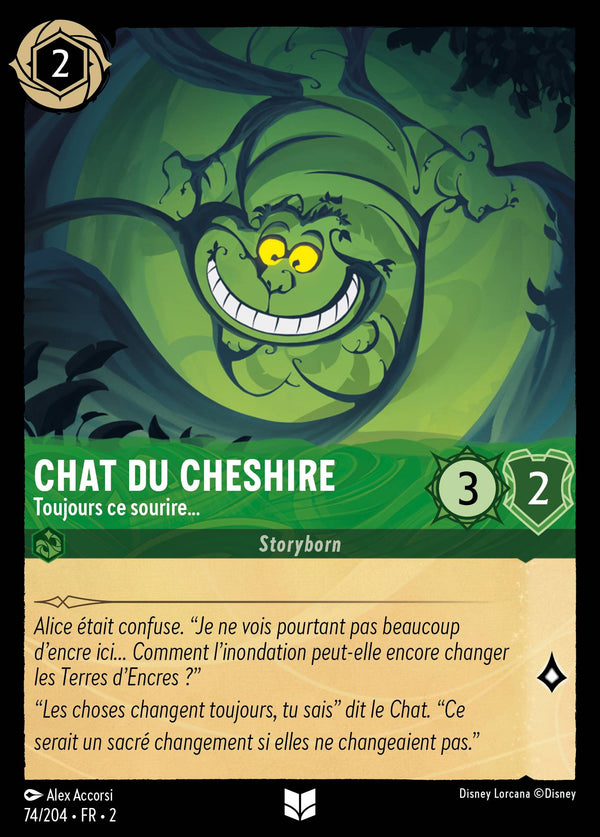Chat du Cheshire - Toujours ce sourire… — Carte Disney Lorcana 74 L'Ascension des Floodborn