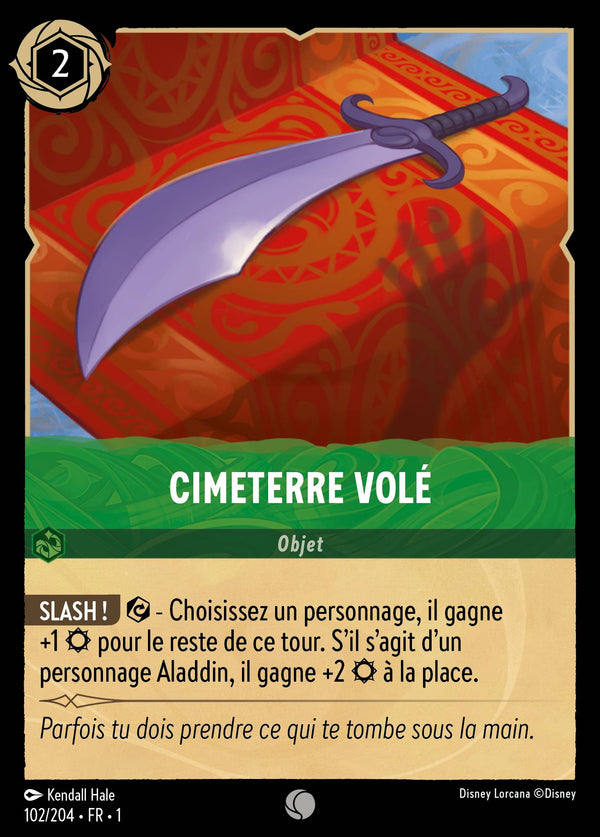 Cimeterre volé — Carte Disney Lorcana 102 Premier Chapitre
