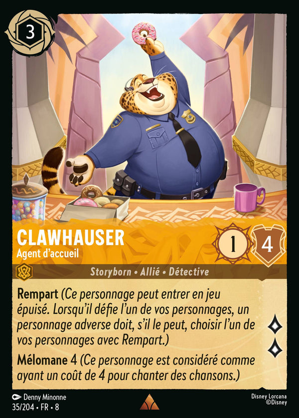 Clawhauser - Agent d'accueil — Carte Disney Lorcana 35 Le Règne de Jafar