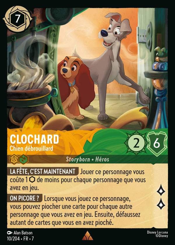 Clochard - Chien débrouillard — Carte Disney Lorcana 10 L'île d'Archazia