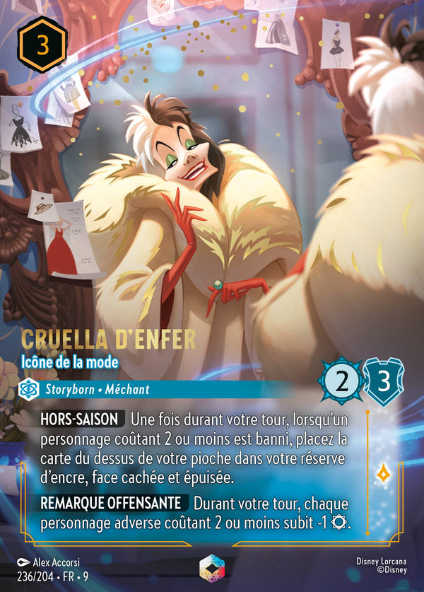 Cruella d'Enfer - Icône de la mode — Carte Disney Lorcana 236 Fabuleux