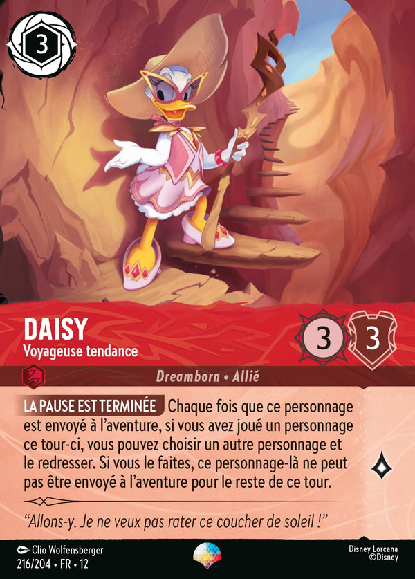 Daisy - Voyageuse tendance — Carte Disney Lorcana 216 Contrées Inconnues