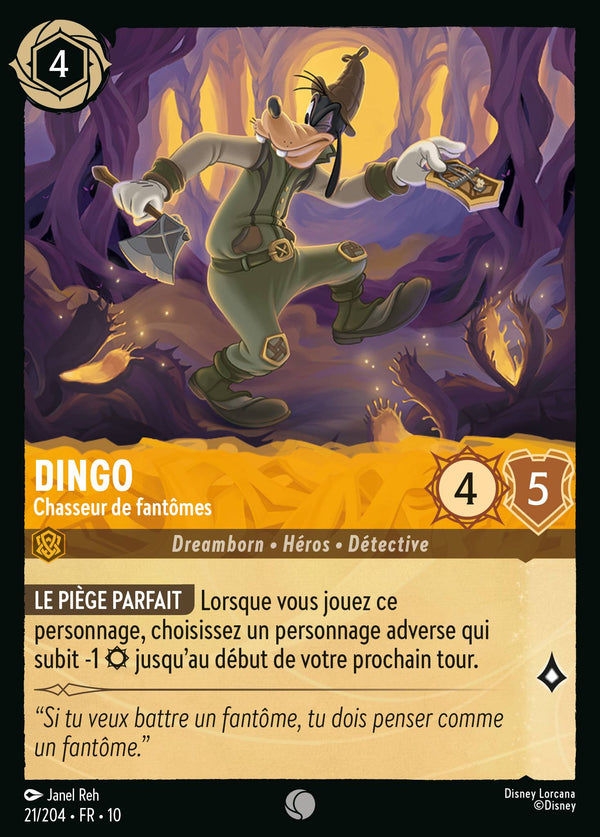 Dingo - Chasseur de fantômes — Carte Disney Lorcana 21 Lueurs dans les Profondeurs