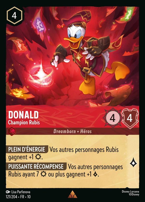 Donald - Champion Rubis — Carte Disney Lorcana 121 Lueurs dans les Profondeurs