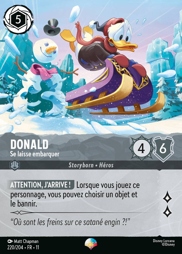 Donald - Se laisse embarquer — Carte Disney Lorcana 220 Givresort