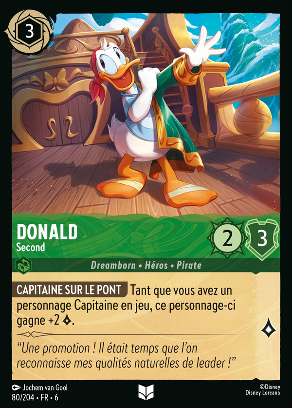 Donald - Second — Carte Disney Lorcana 80 La Mer Azurite