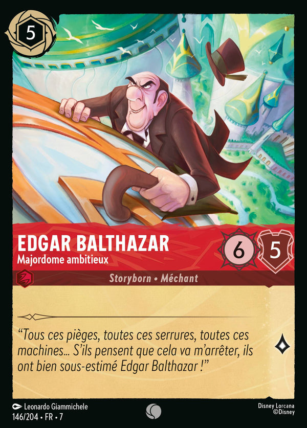 Edgar Balthazar - Majordome ambitieux — Carte Disney Lorcana 146 L'île d'Archazia