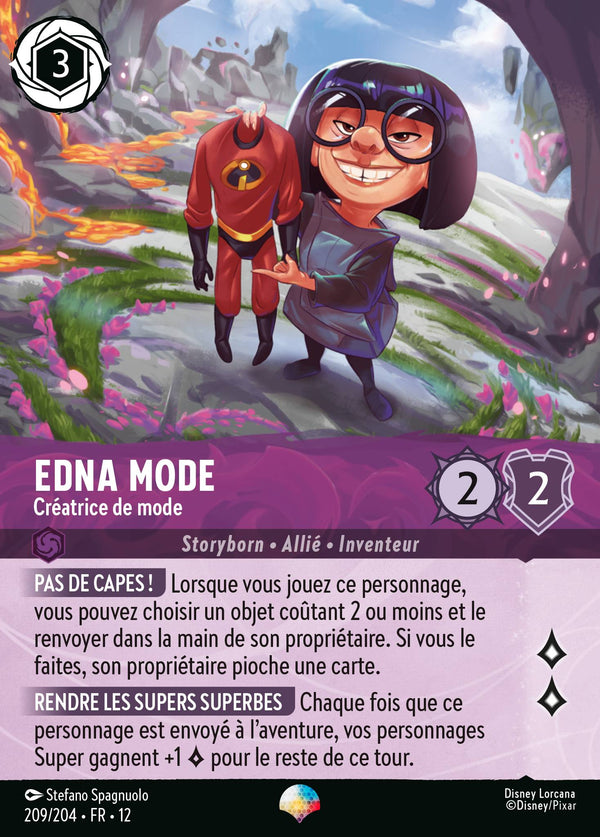 Edna Mode - Créatrice de mode — Carte Disney Lorcana 209 Contrées Inconnues
