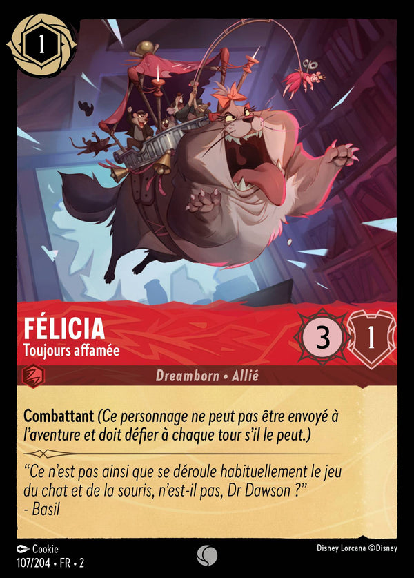 Félicia - Toujours affamée — Carte Disney Lorcana 107 L'Ascension des Floodborn