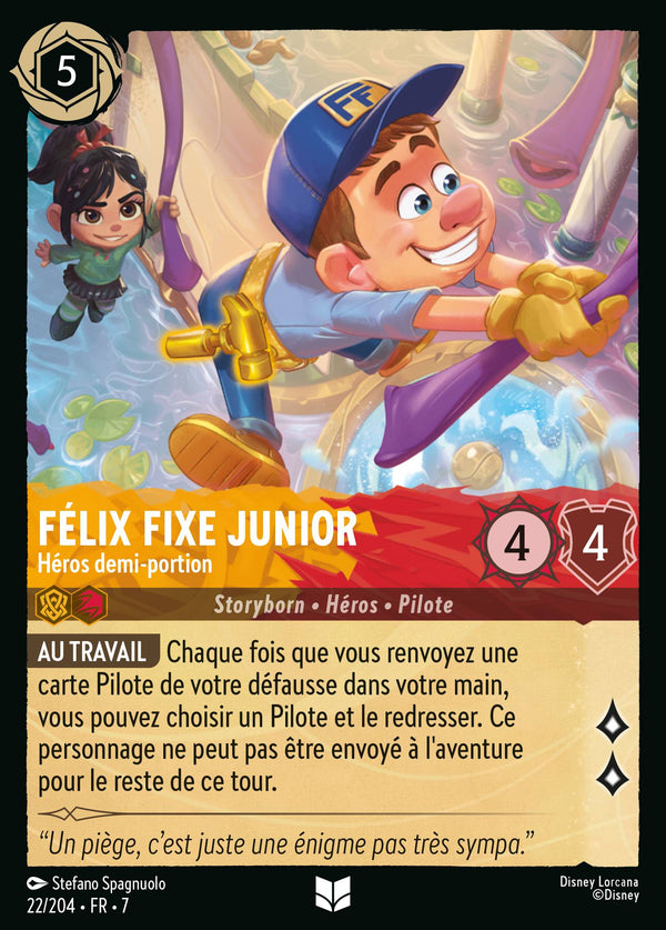 Félix Fixe Junior - Héros demi-portion — Carte Disney Lorcana 22 L'île d'Archazia