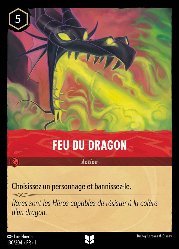 Feu du dragon — Carte Disney Lorcana 130 Premier Chapitre