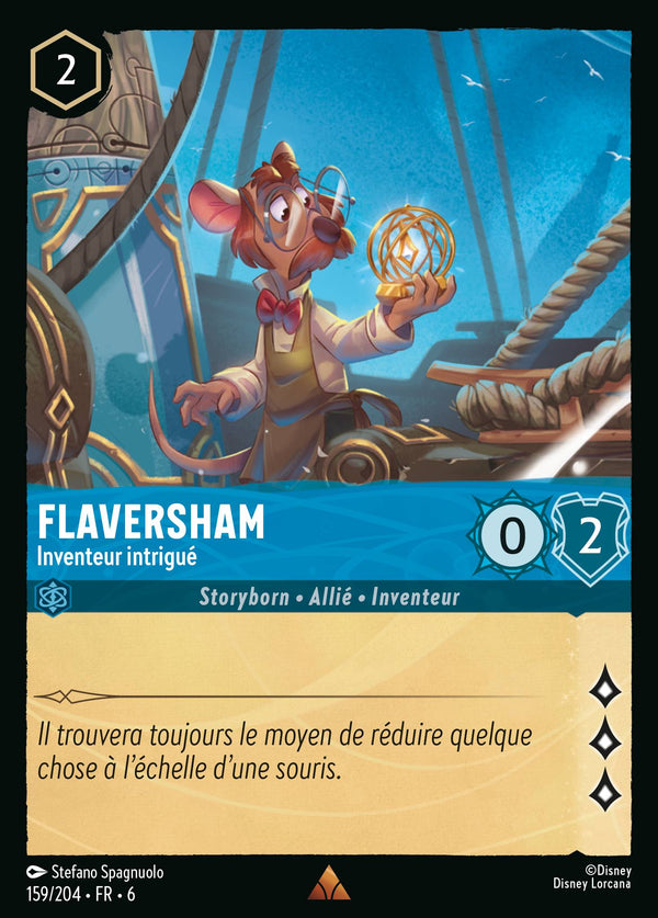 Flaversham - Inventeur intrigué — Carte Disney Lorcana 159 La Mer Azurite