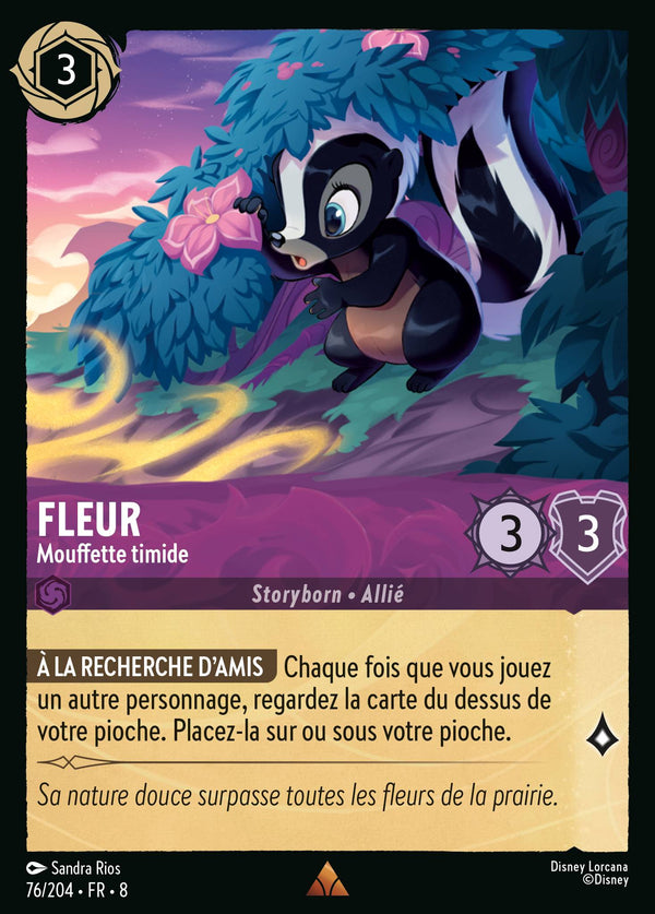 Fleur - Mouffette timide — Carte Disney Lorcana 76 Le Règne de Jafar