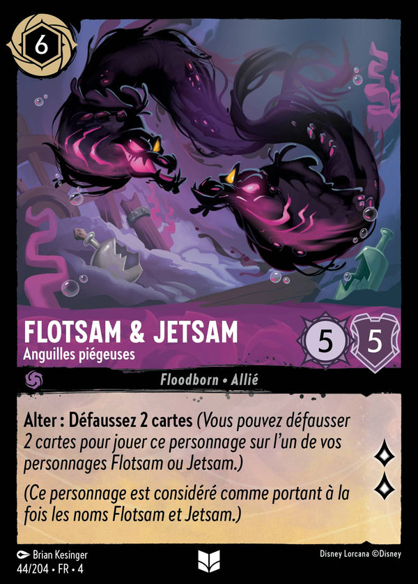 Flotsam & Jetsam - Anguilles piégeuses — Carte Disney Lorcana 44 Le Retour d'Ursula