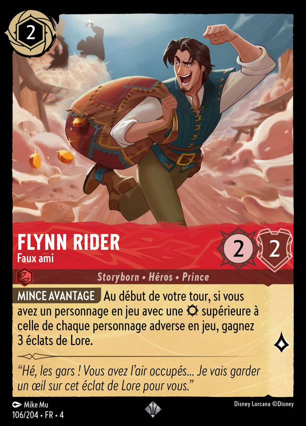 Flynn Rider - Faux ami — Carte Disney Lorcana 106 Le Retour d'Ursula