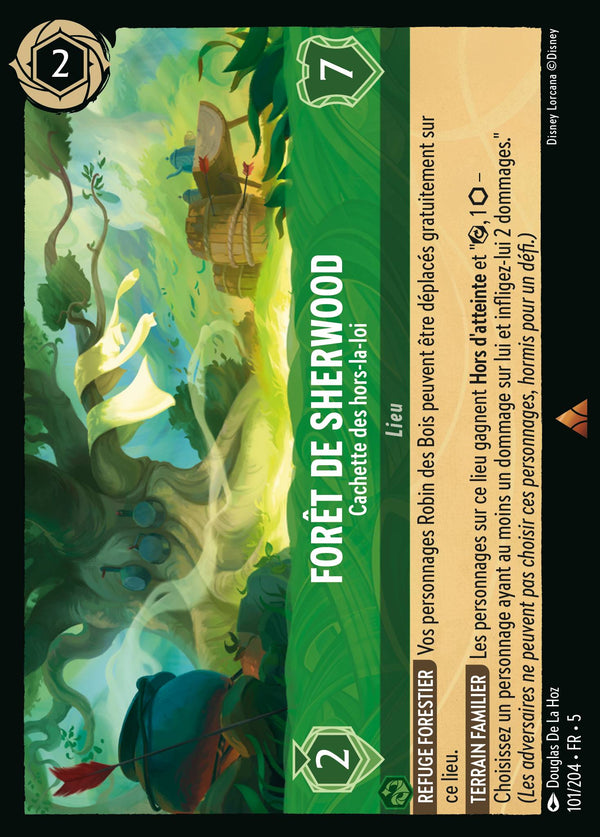 Forêt de Sherwood - Cachette des hors-la-loi — Carte Disney Lorcana 101 Ciel Scintillant