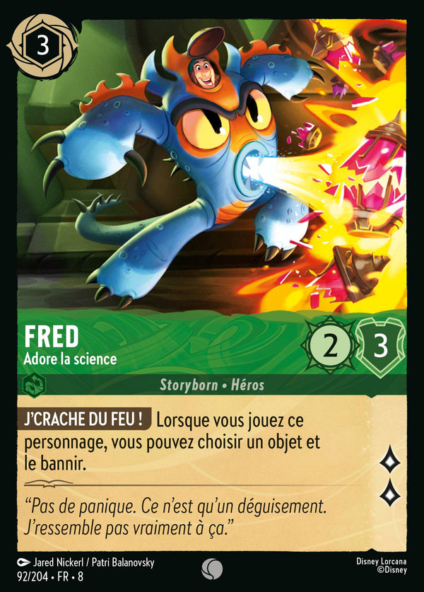 Fred - Adore la science — Carte Disney Lorcana 92 Le Règne de Jafar