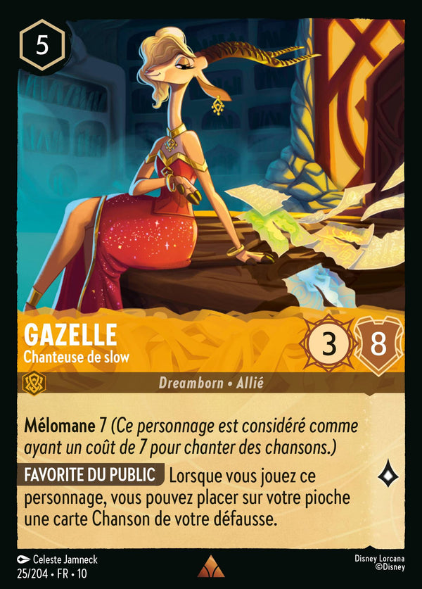 Gazelle - Chanteuse de slow — Carte Disney Lorcana 25 Lueurs dans les Profondeurs