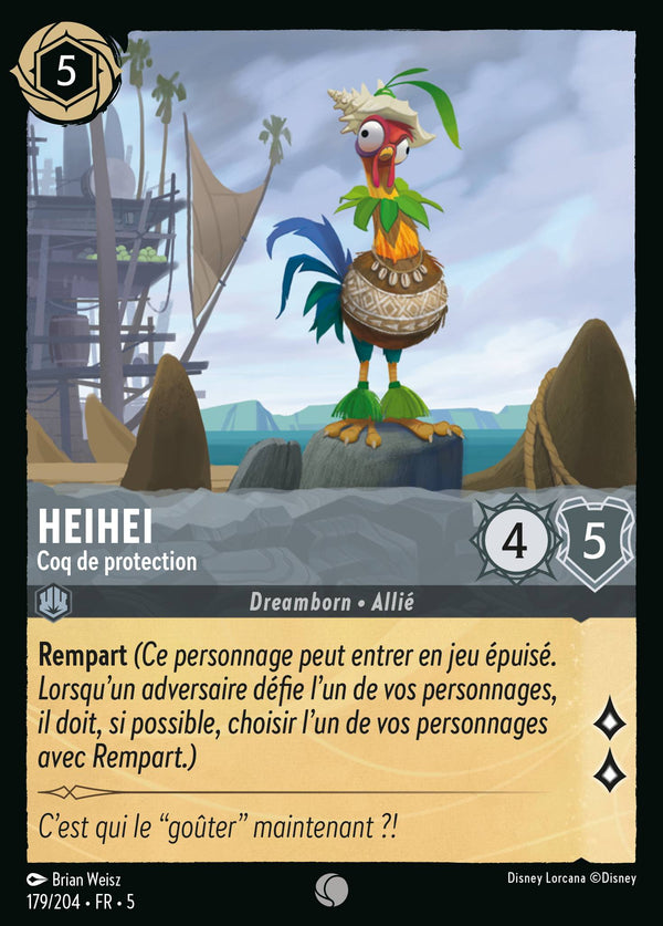 Heihei - Coq de protection — Carte Disney Lorcana 179 Ciel Scintillant