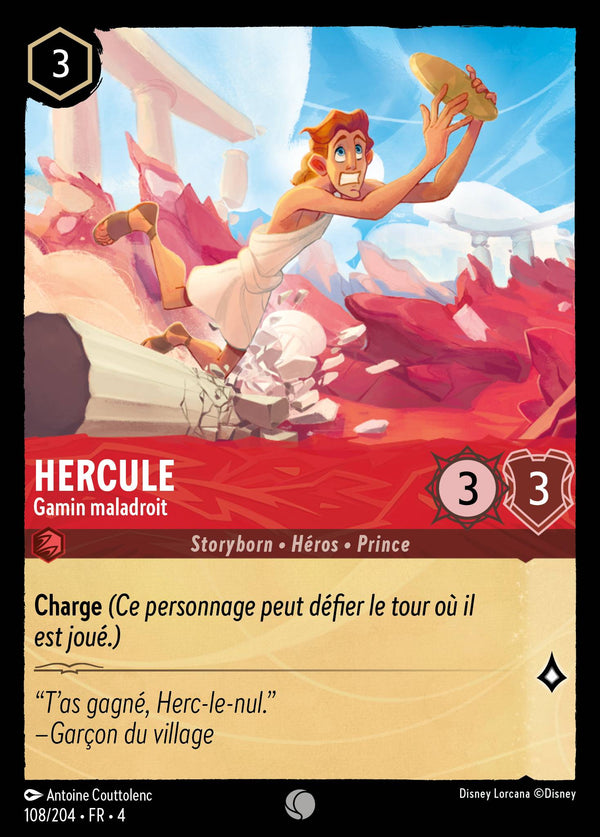 Hercule - Gamin maladroit — Carte Disney Lorcana 108 Le Retour d'Ursula
