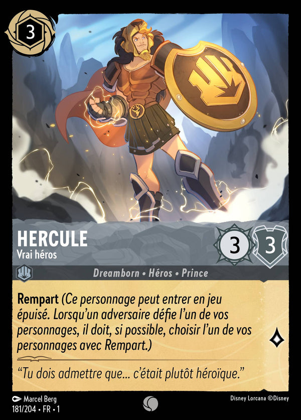 Hercule - Vrai héros — Carte Disney Lorcana 181 Premier Chapitre