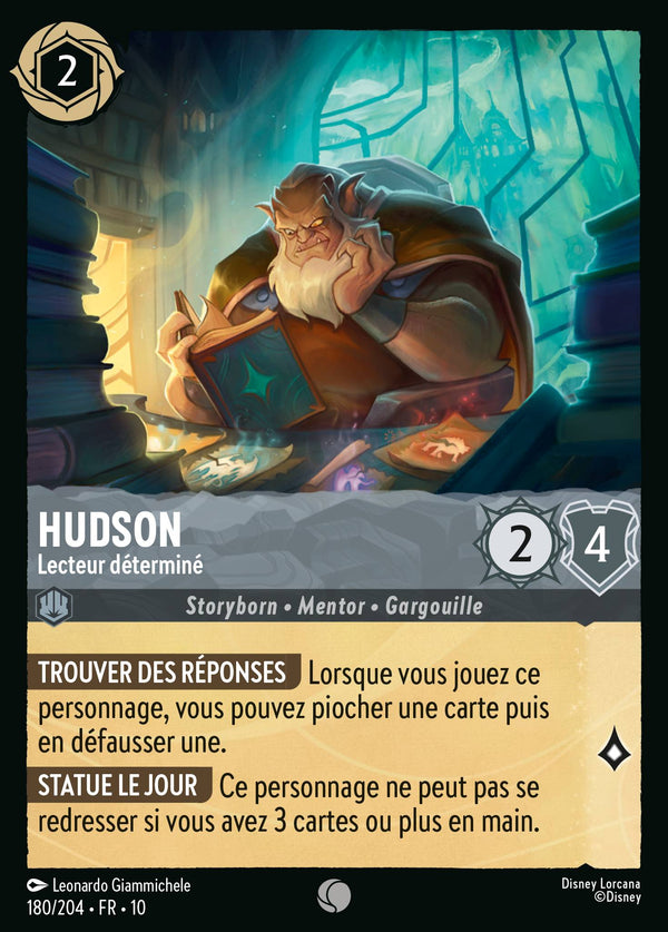 Hudson - Lecteur déterminé — Carte Disney Lorcana 180 Lueurs dans les Profondeurs