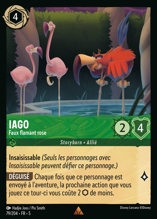 Iago - Faux flamant rose — Carte Disney Lorcana 79 Ciel Scintillant