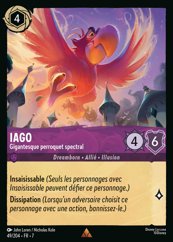 Iago - Gigantesque perroquet spectral — Carte Disney Lorcana 49 L'île d'Archazia