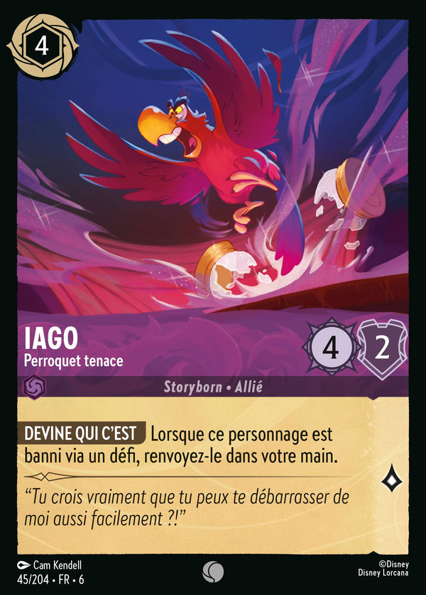 Iago - Perroquet tenace — Carte Disney Lorcana 45 La Mer Azurite