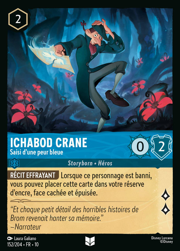 Ichabod Crane - Saisi d'une peur bleue — Carte Disney Lorcana 152 Lueurs dans les Profondeurs