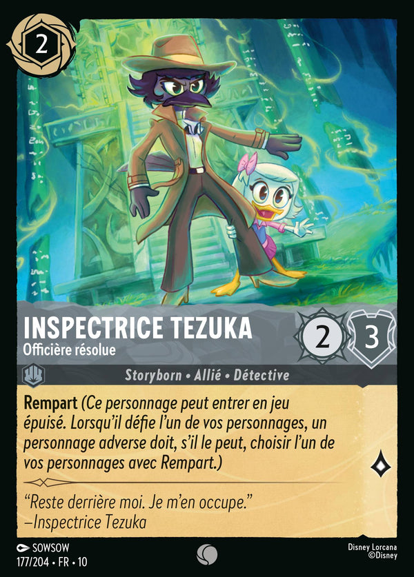 Inspectrice Tezuka - Officière résolue — Carte Disney Lorcana 177 Lueurs dans les Profondeurs