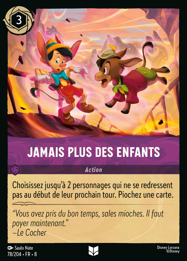 Jamais plus des enfants — Carte Disney Lorcana 78 Le Règne de Jafar