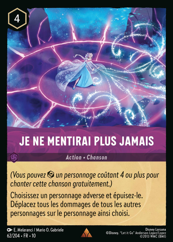 Je ne mentirai plus jamais — Carte Disney Lorcana 62 Lueurs dans les Profondeurs